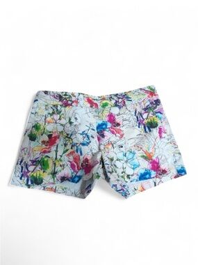 Express Floral Watercolor Shorts, side zipper, size 6